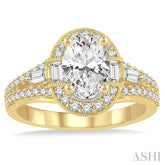 5/8 ctw Diamond Semi-mount Engagement Ring in 14K Yellow Gold